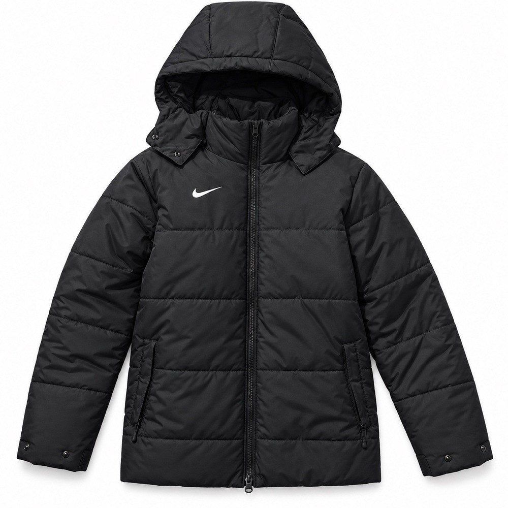 Nike Men's XL Storm-Fit Black Fleece-Lined Hooded Puffer Heavy Winter Jacket